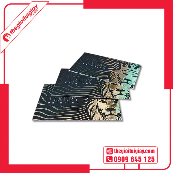 Mẫu card visit ép kim in họa tiết sư tử