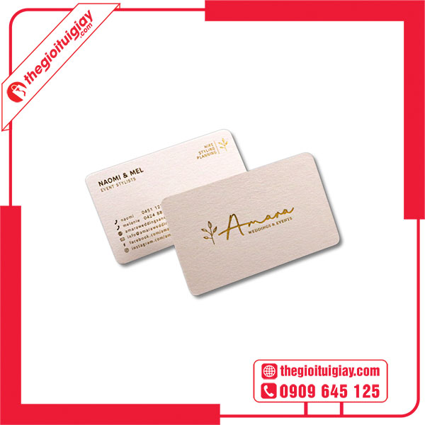 Mẫu card visit ép kim Amana
