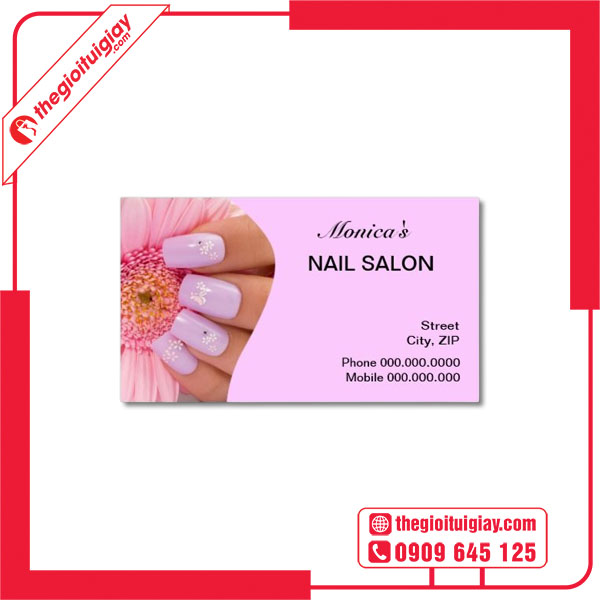 Mẫu card visit nail Monica