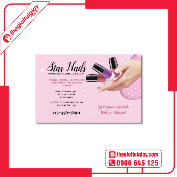 Mẫu card visit nail Star
