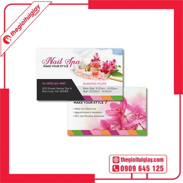 Mẫu card visit nail độc đáo