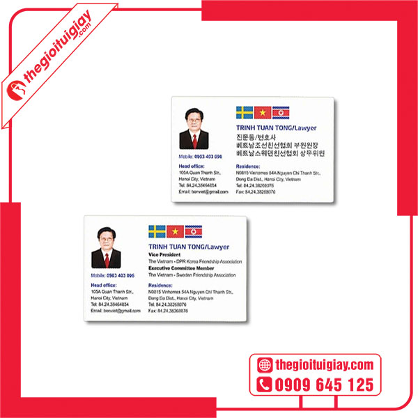 Mẫu card visit song ngữ ấn tượng