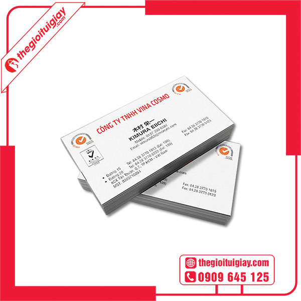 Mẫu card visit song ngữ công ty VINA COSMO