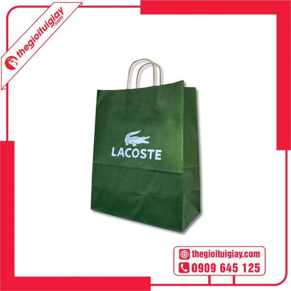 Mẫu túi giấy Lacoste màu xanh lá