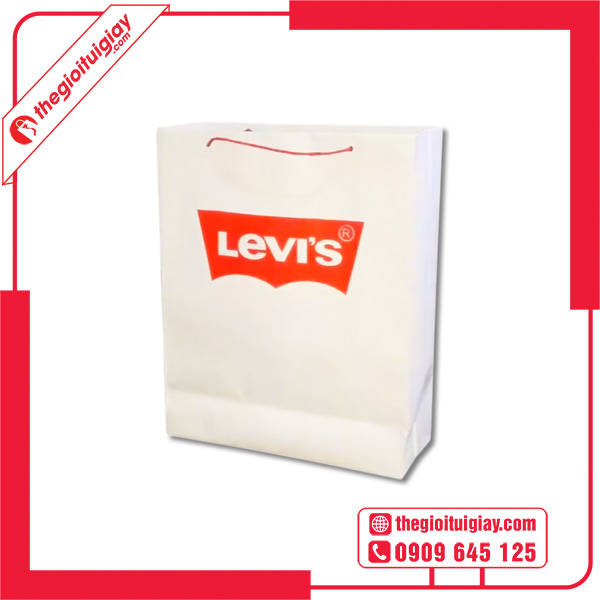 Mẫu túi giấy Levis màu trắng