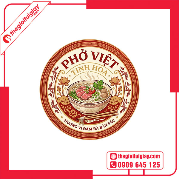 Mẫu logo c&ocirc;ng ty ngh&agrave;nh F&B PHỞ VIỆT TINH HOA