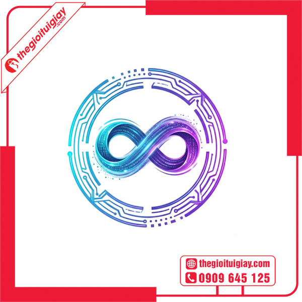 Mẫu logo c&ocirc;ng ty c&ocirc;ng nghệ TƯƠNG LAI SỐ