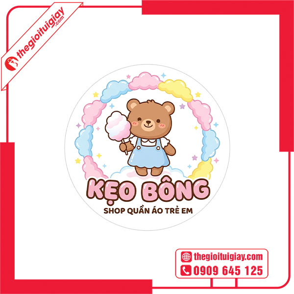 Mẫu logo shop quần &aacute;o trẻ em KẸP B&Ocirc;NG