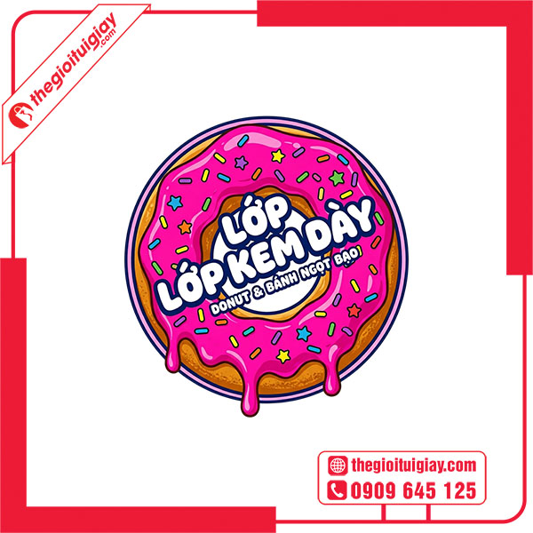 Mẫu logo tiệm b&aacute;nh LỚP LỚP KEM D&Agrave;Y