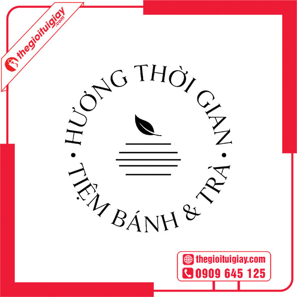 Mẫu logo tiệm b&aacute;nh HƯƠNG THỜI GIAN