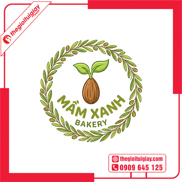Mẫu logo tiệm b&aacute;nh MẦM XANH