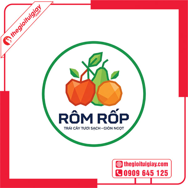 Mẫu logo trái cây RÔM RỐP