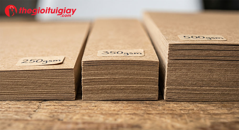 So s&aacute;nh độ d&agrave;y định lượng giấy gsm của m&aacute;c quần &aacute;o kraft