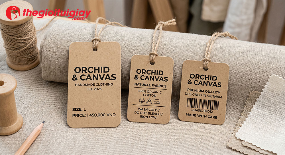 Mẫu m&aacute;c quần &aacute;o giấy kraft bo g&oacute;c d&agrave;nh cho cửa h&agrave;ng thời trang