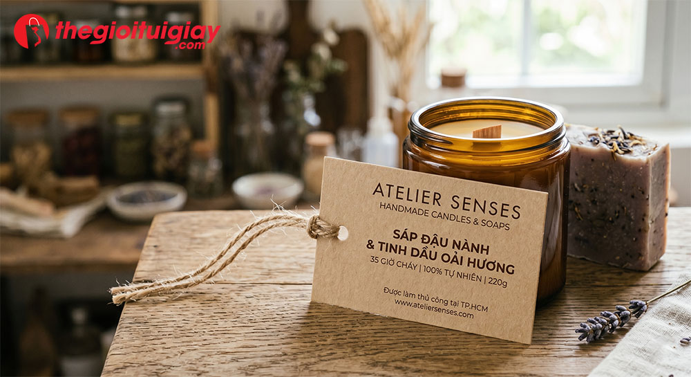 Thẻ treo giấy kraft mộc mạc cho sản phẩm đồ handmade