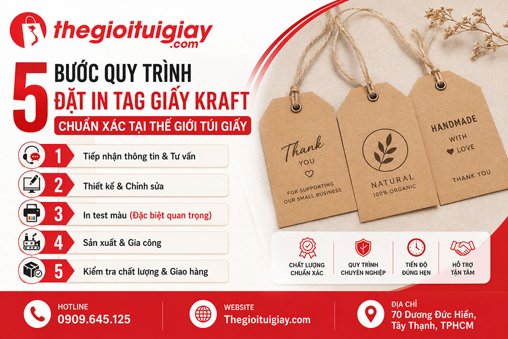 5 Bước Quy Tr&igrave;nh Đặt In Tag Giấy Kraft Chuẩn X&aacute;c Tại Thế Giới T&uacute;i Giấy