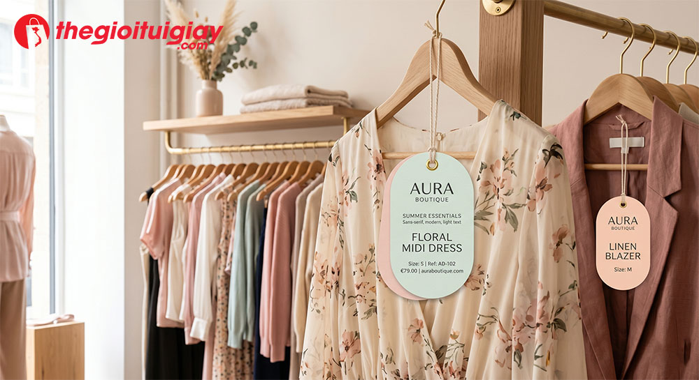 Thẻ treo quần &aacute;o h&igrave;nh oval m&agrave;u pastel cho local brand