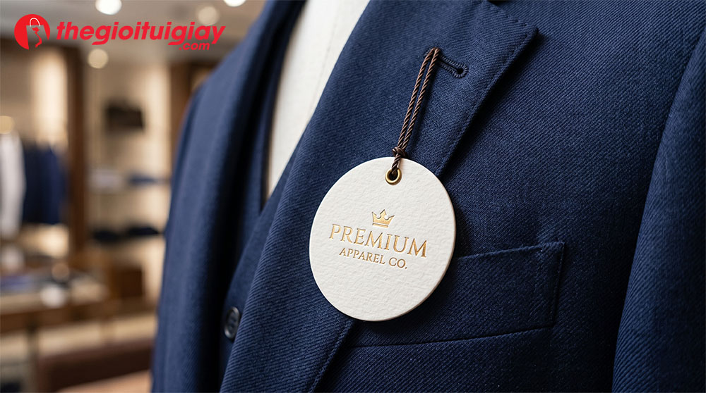 Mẫu m&aacute;c quần &aacute;o h&igrave;nh tr&ograve;n in logo thanh lịch cho shop thời trang
