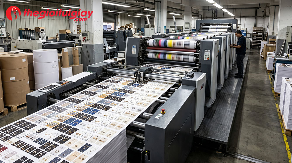 Quy tr&igrave;nh sản xuất tag trang sức bằng m&aacute;y in offset