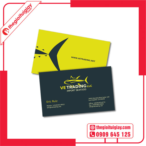 Mẫu card visit hải sản VETRADING
