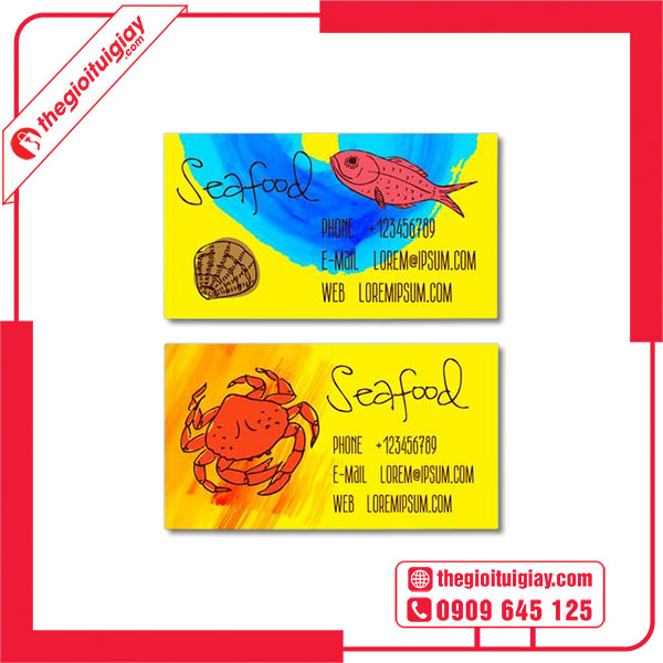 Mẫu card visit hải sản độc đáo