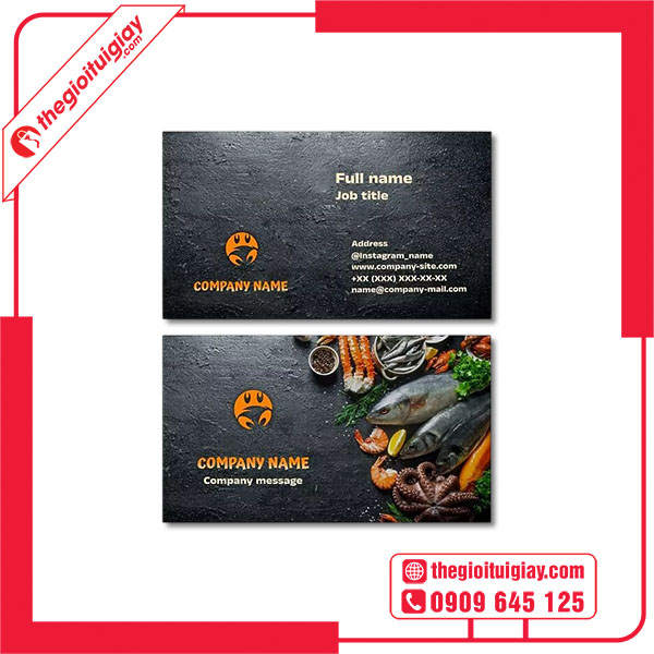 Mẫu card visit hải sản cao cấp