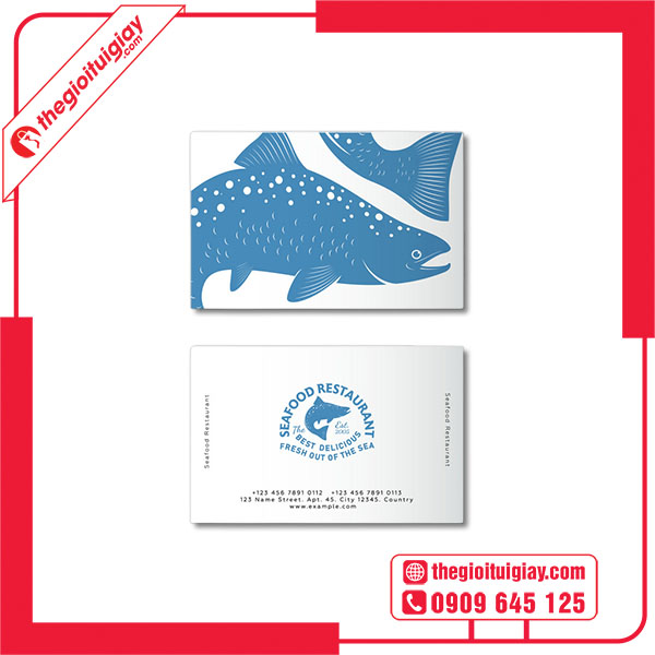 Mẫu card visit hải sản đơn giản