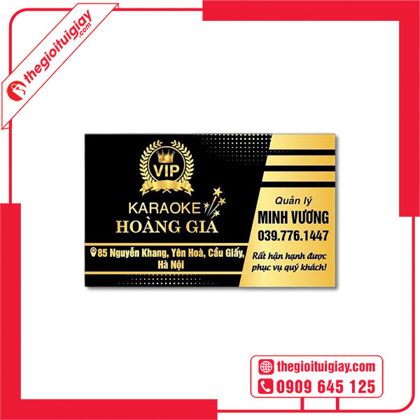 Mẫu card visit karaoke HOÀNG GIA
