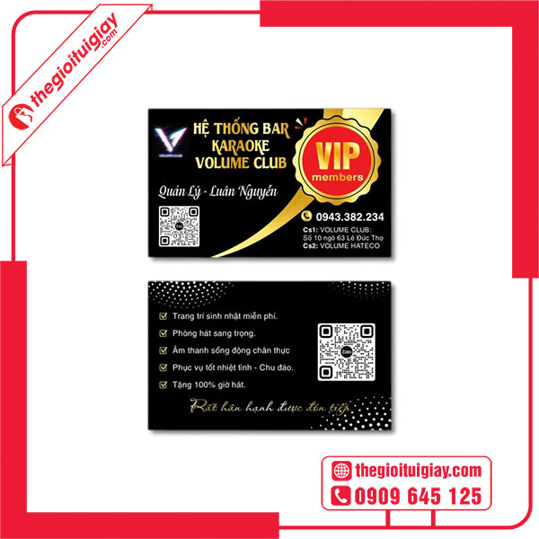 Mẫu card visit karaoke VOLUME CLUB