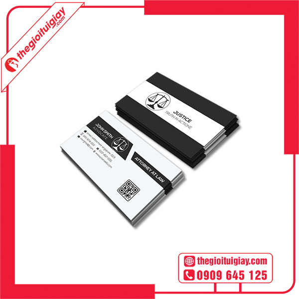 Mẫu card visit luật sư in mã QR