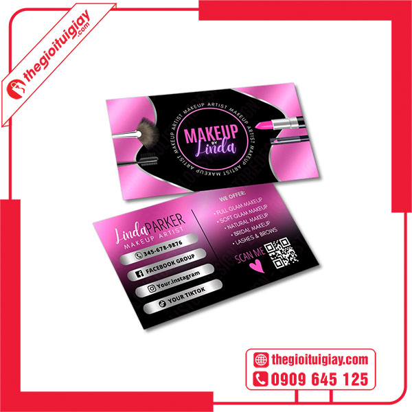 Mẫu card visit make up Linda