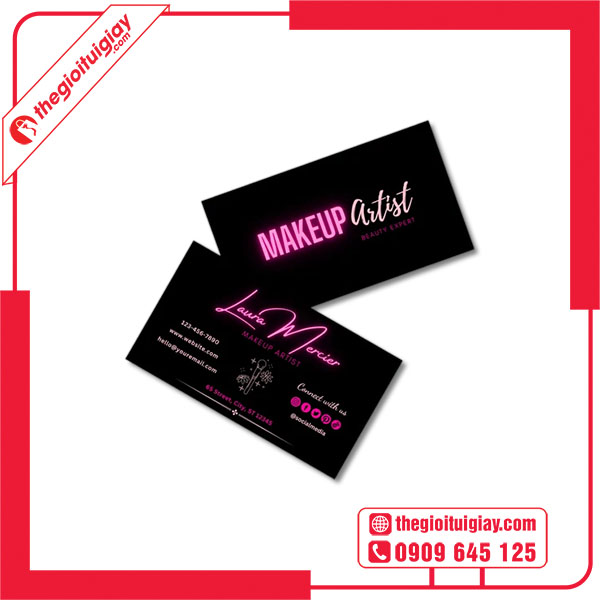 Mẫu card visit make up Laura Merrier