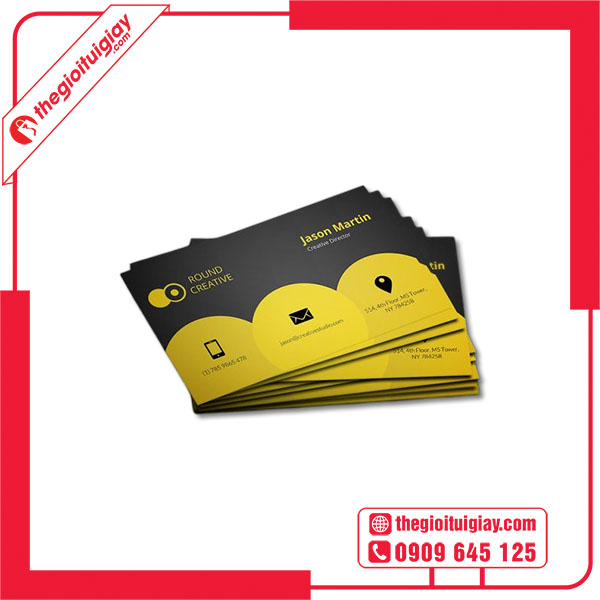 Mẫu card visit màu vàng JASON MARTIN