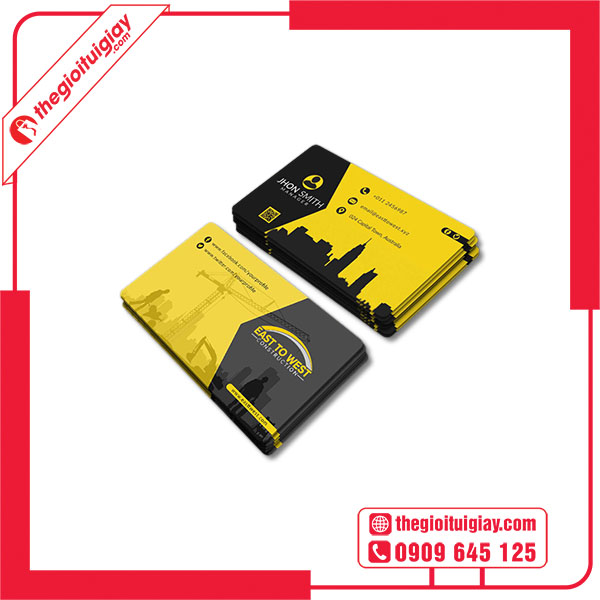 Mẫu card visit màu vàng sáng tạo