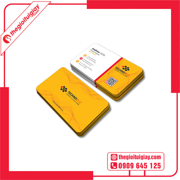 Mẫu card visit màu vàng TECHNOBUZ