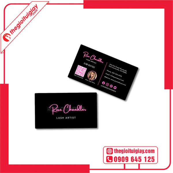 Mẫu card visit mỹ phẩm Rose Chandler