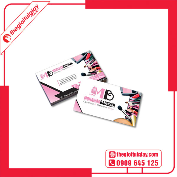 Mẫu card visit mỹ phẩm MONAWARBADSHAH