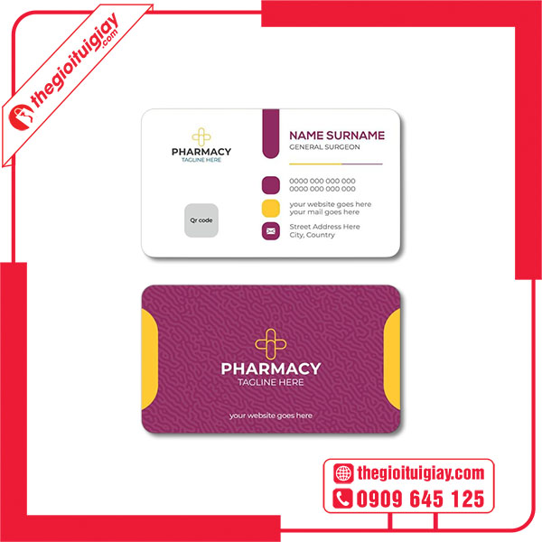 Mẫu card visit nhà thuốc ấn tượng