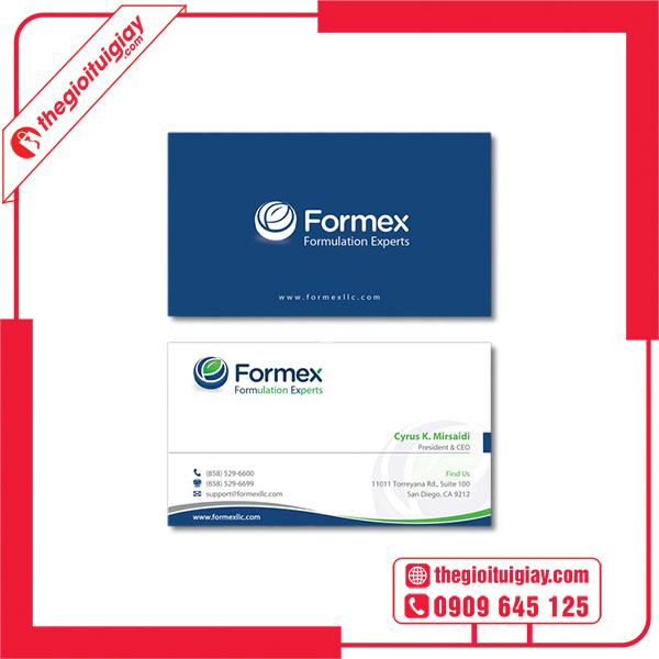 Mẫu card visit nhà thuốc Formex