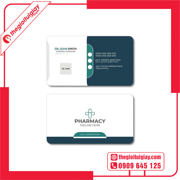Mẫu card visit nhà thuốc bo góc sang trọng