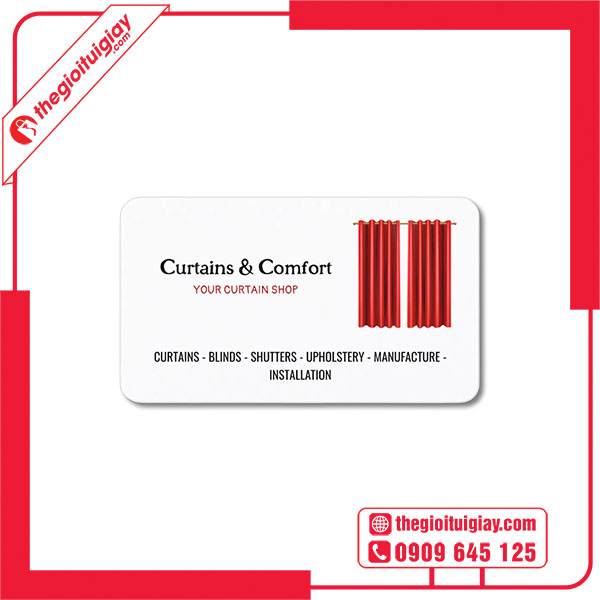 Mẫu card visit rèm cửa bo góc