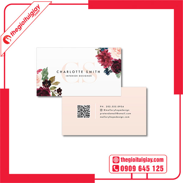 Mẫu card visit shop hoa CHARLOTTE SMITH