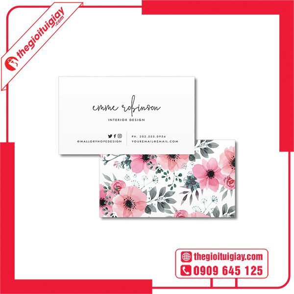 Mẫu card visit shop hoa ROBINSON