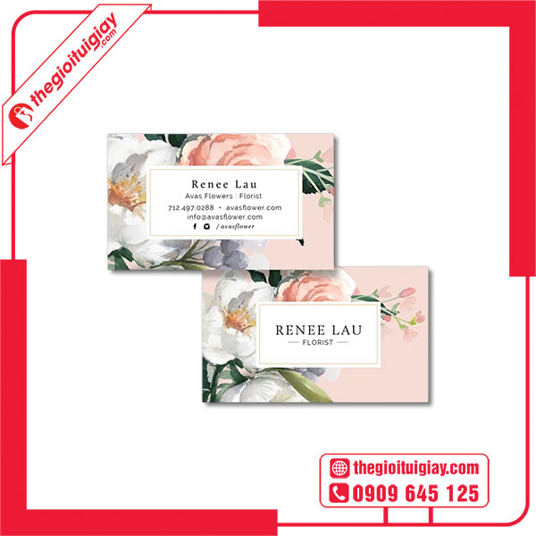 Mẫu card visit shop hoa RENEE LAU