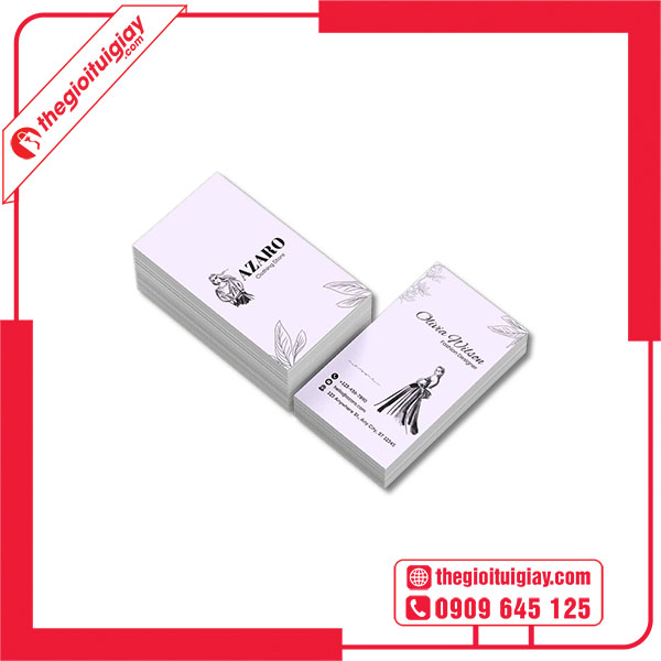 Mẫu card visit shop quần áo AZARO