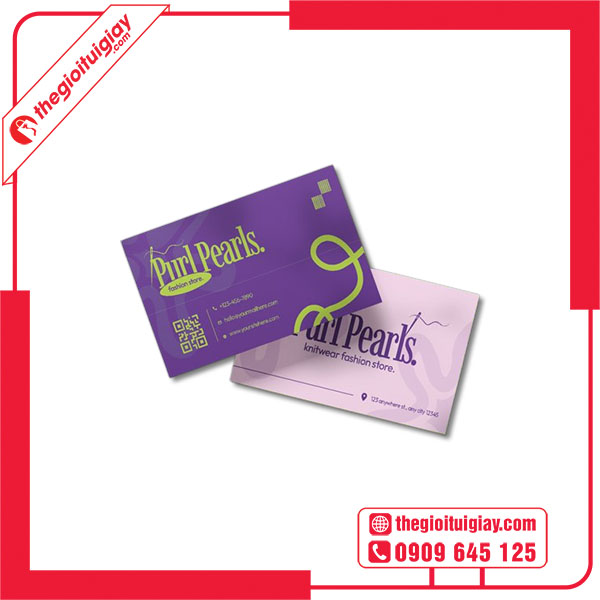 Mẫu card visit shop quần áo PURL PEARLS