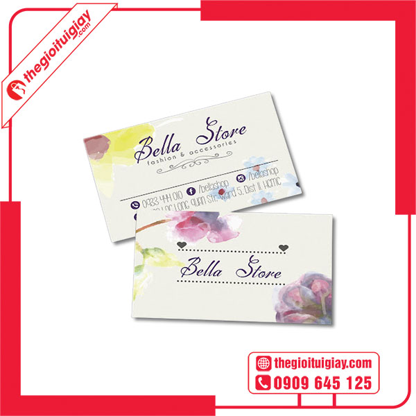 Mẫu card visit shop quần áo BELLA STORE
