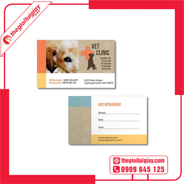 Mẫu card visit thú y chuyên nghiệp
