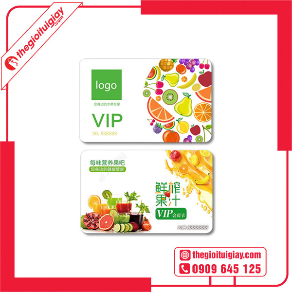 Mẫu card visit trái cây VIP