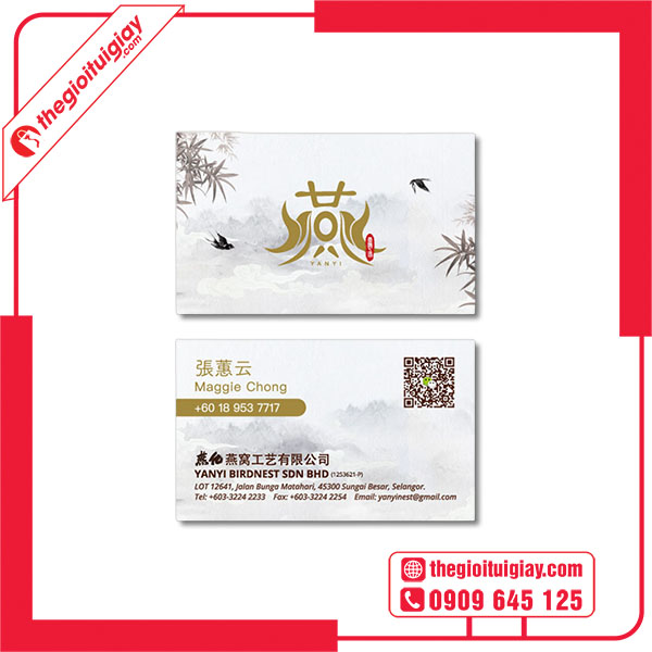 Mẫu card visit yến sào Maggie Chong